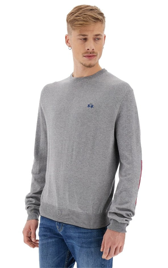 La Martina Gray Cotton Sweater - Fizigo