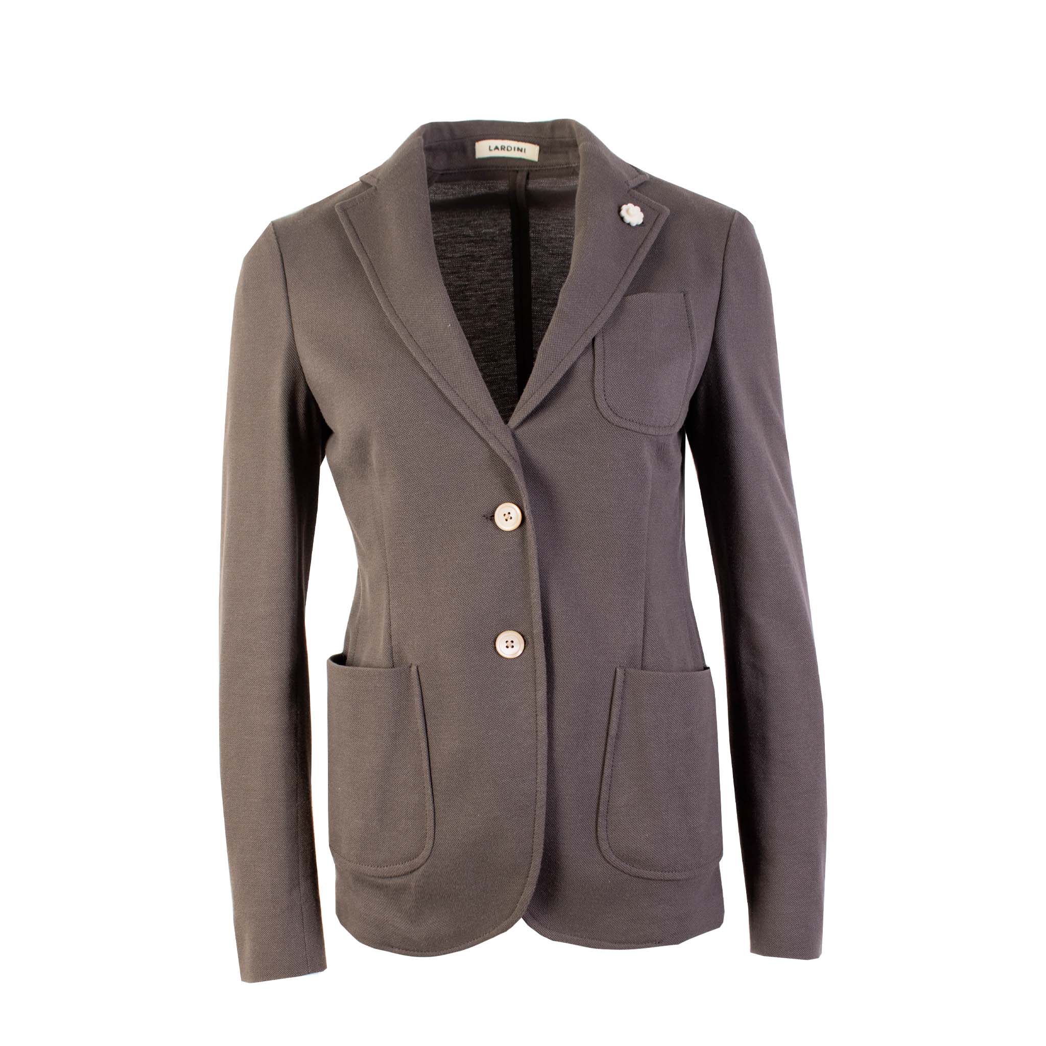 Lardini Taupe Two Bottons Cotton Jacket - Fizigo