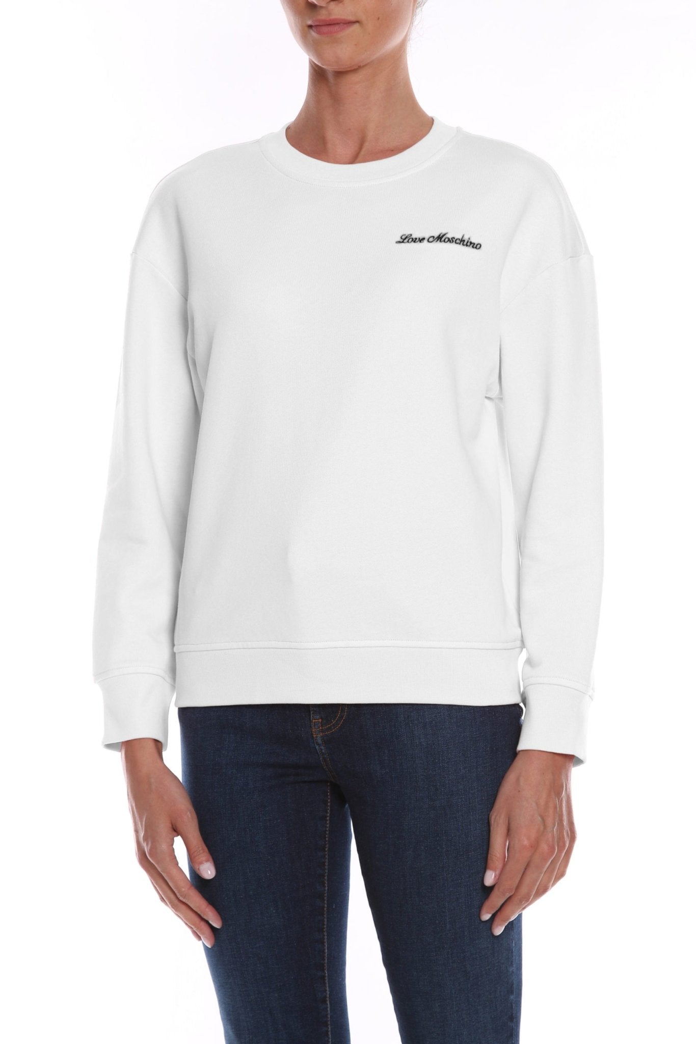 Love Moschino White Cotton Sweater - Fizigo