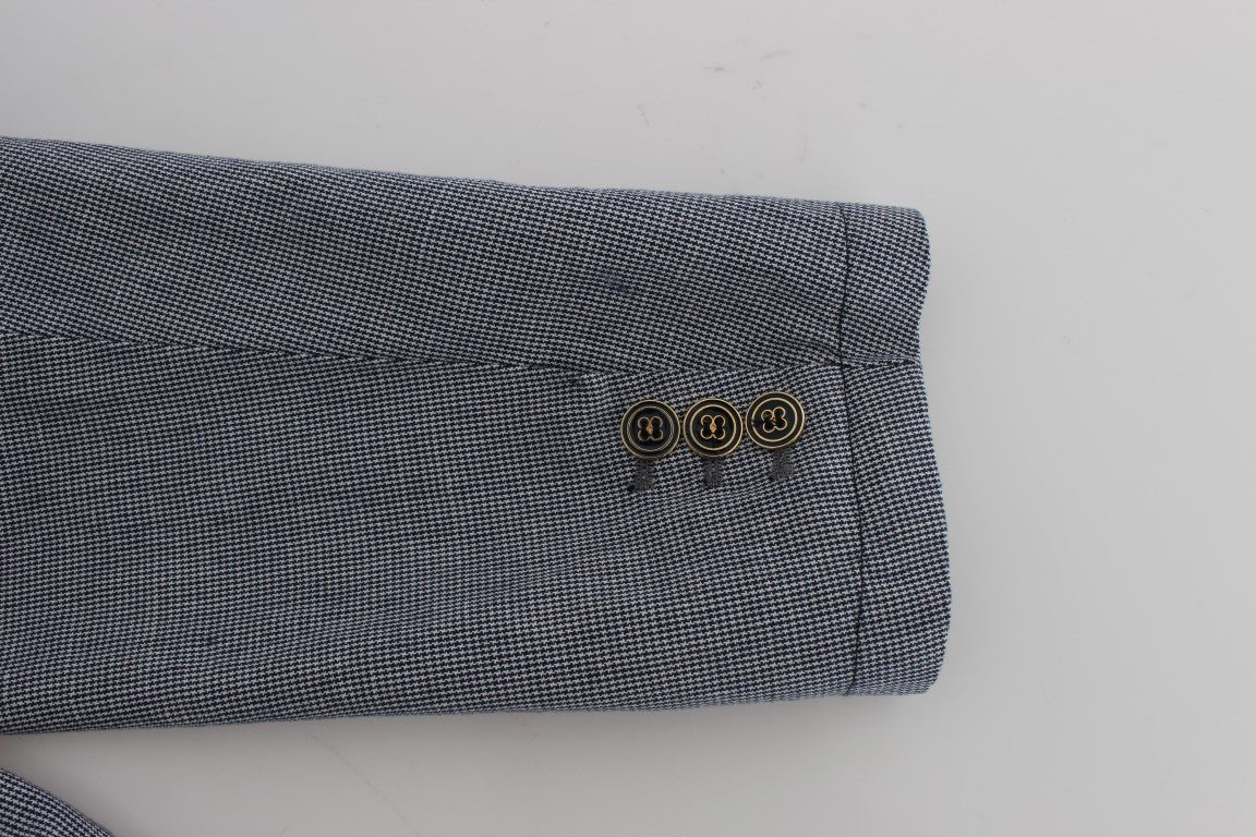 Master Coat Blue Double Breasted Regular Fit Blazer - Fizigo