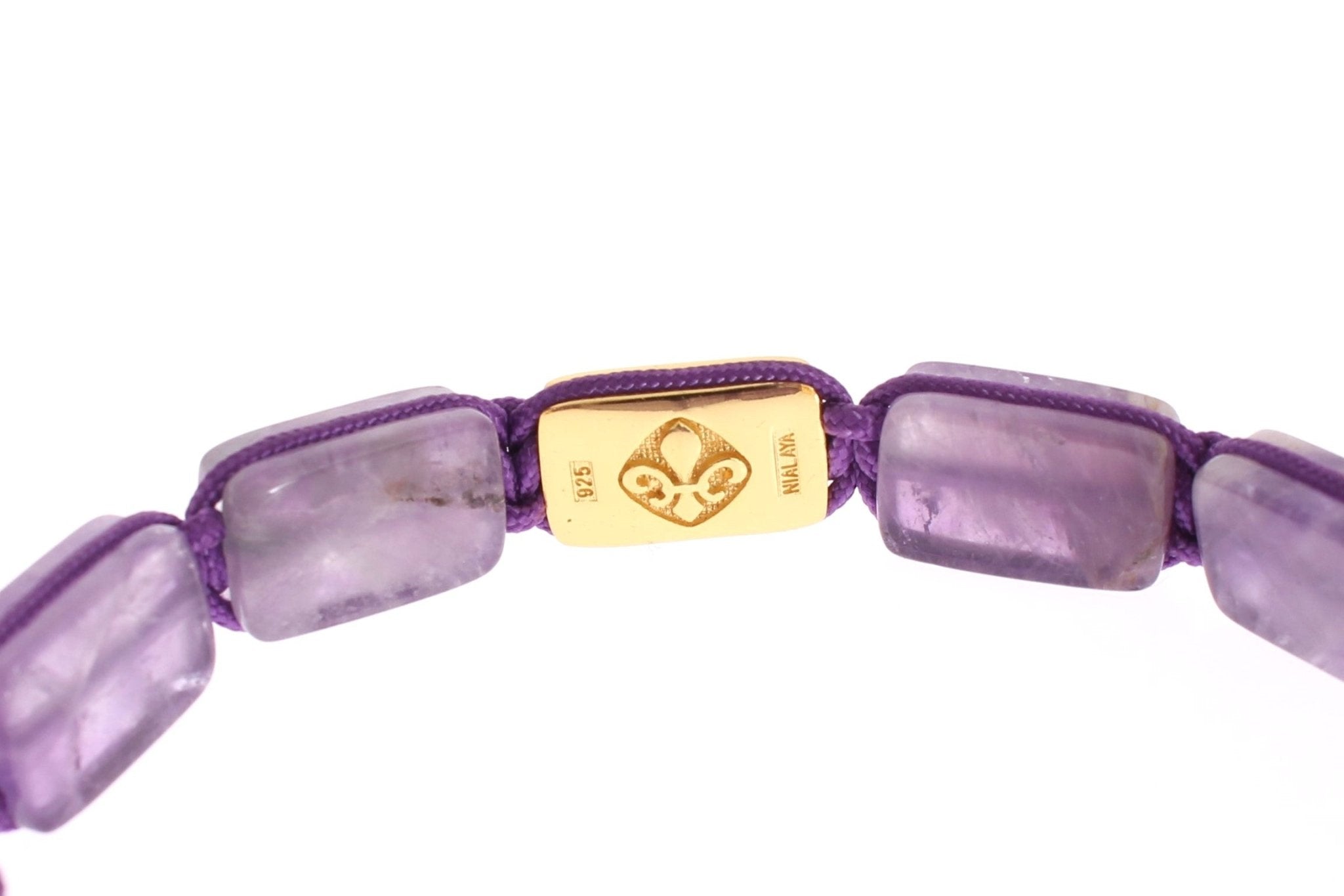 Nialaya CZ Amethyst 18K Gold 925 Bracelet - Fizigo