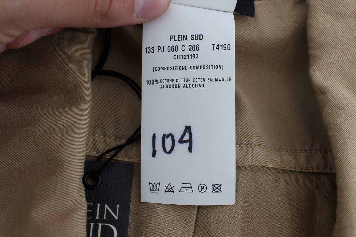 PLEIN SUD Beige Cotton Sleeveless Shirt - Fizigo