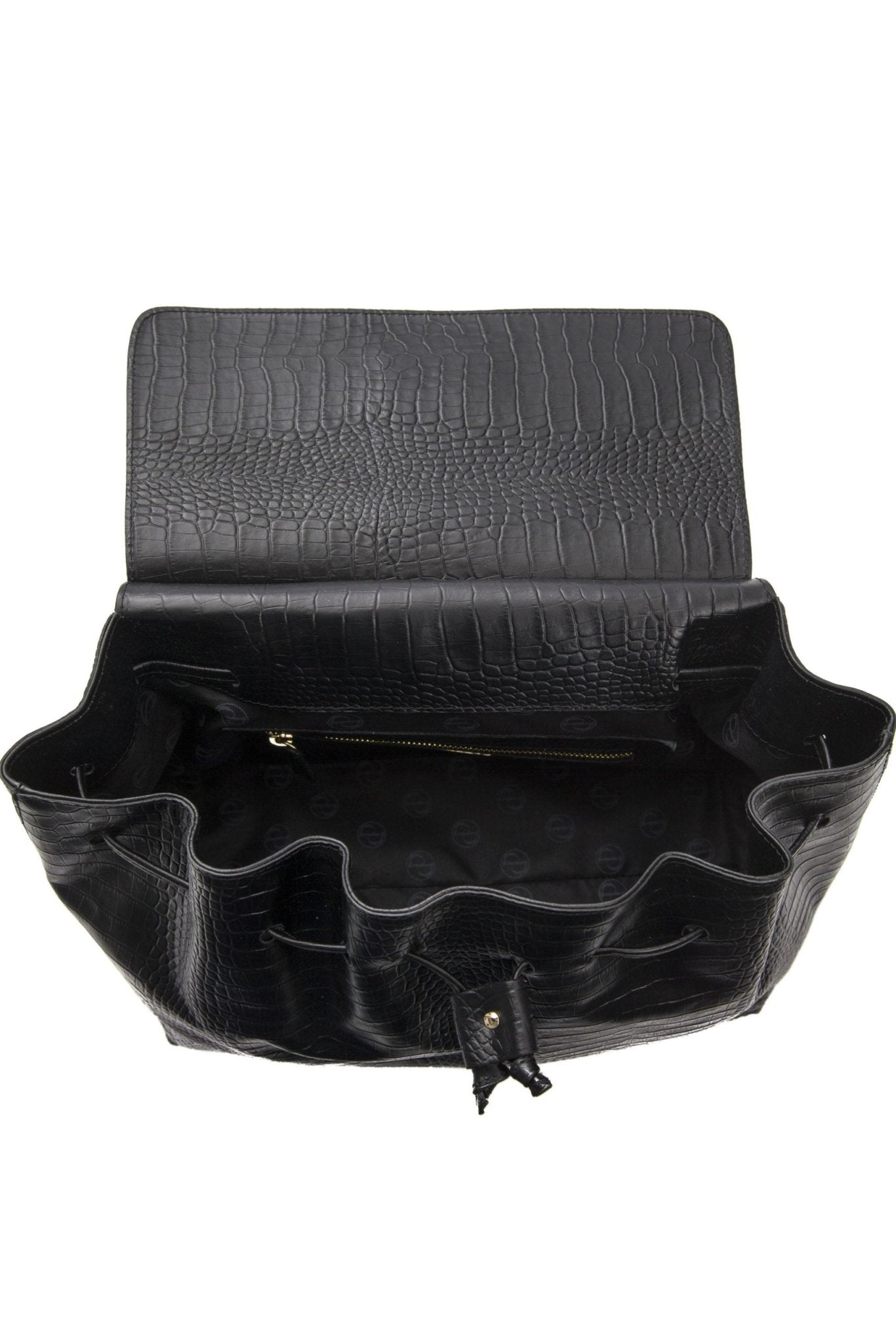 Pompei Donatella Black Leather Handbag - Fizigo