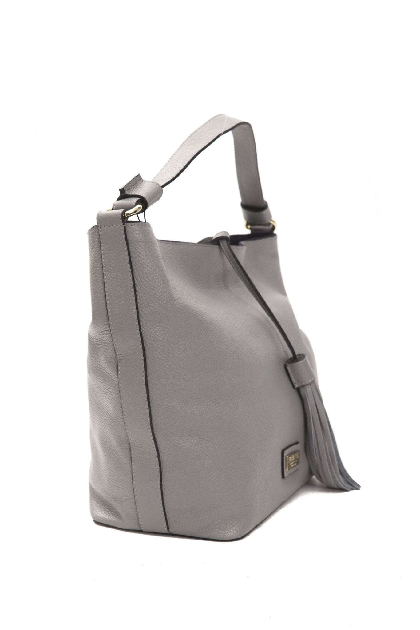 Pompei Donatella Gray Leather Shoulder Bag - Fizigo