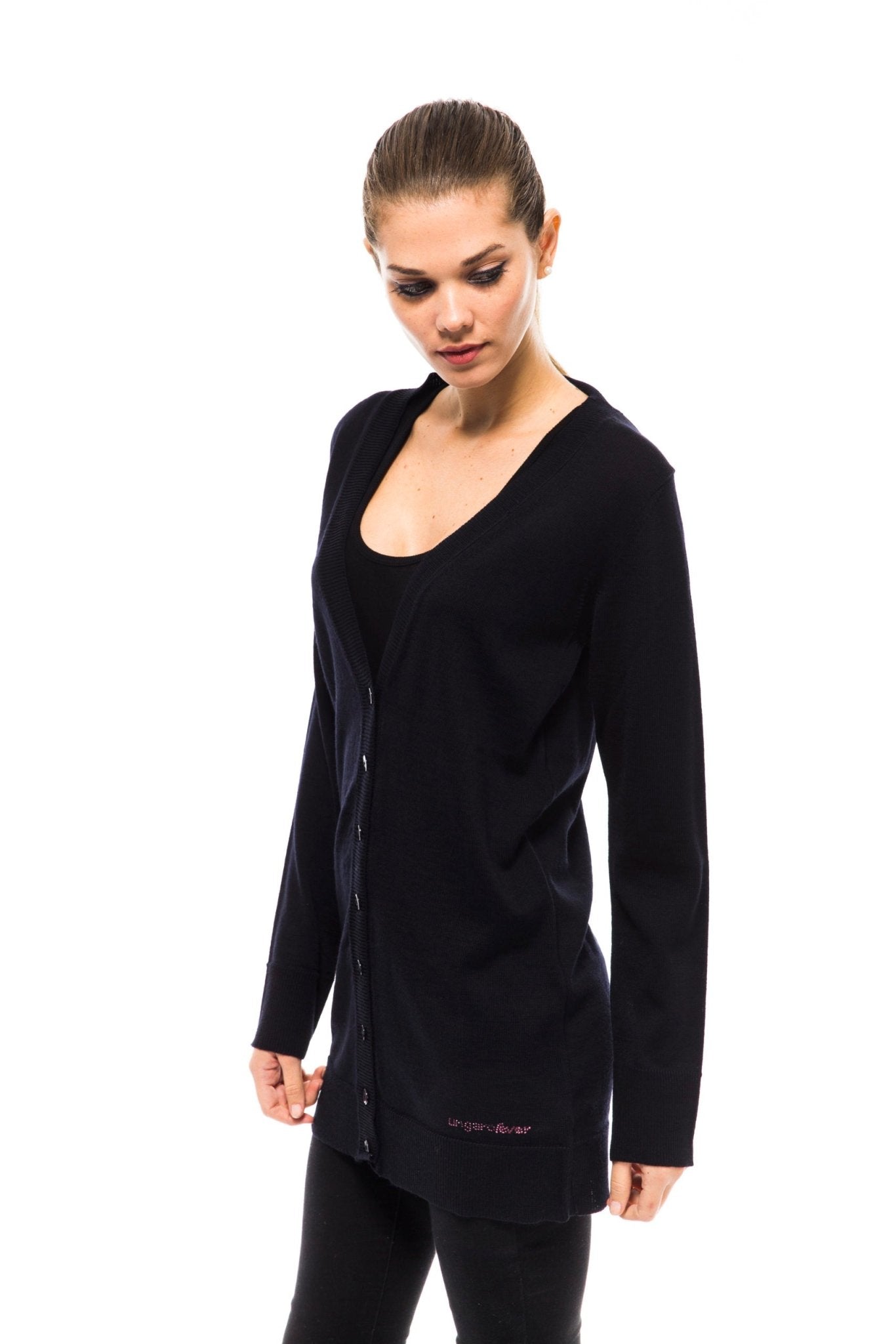 Ungaro Fever Blue Wool Cardigan - Fizigo